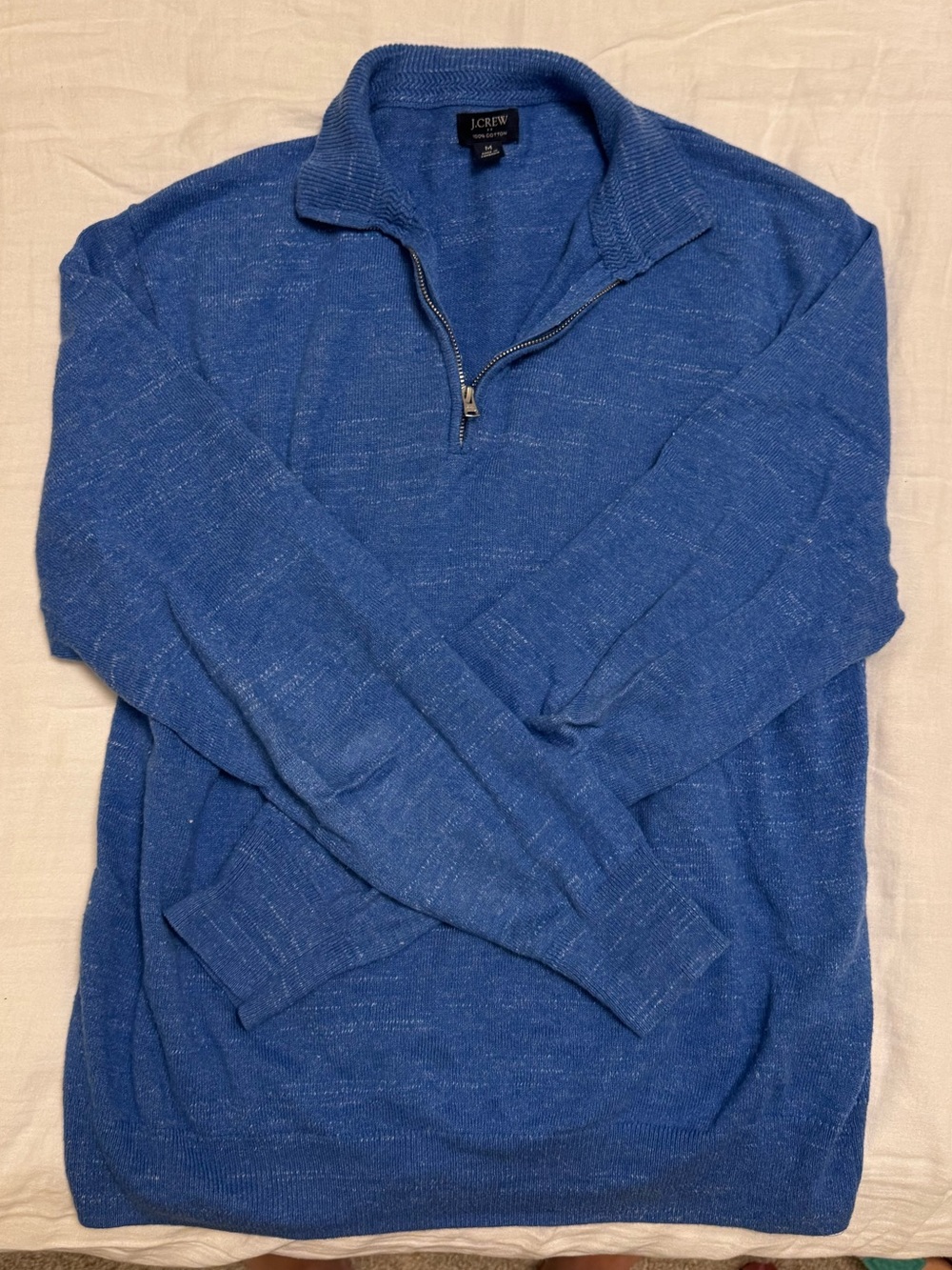 J. Crew Men's Blue Quarter Zip Sweater